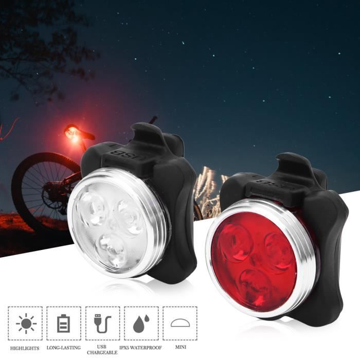 Phares De Vélo, Jeu De Phares De Vélo Rechargeables, Réflecteurs