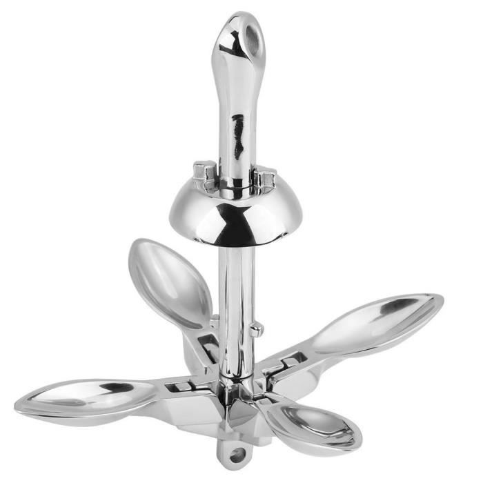Ymxygz Ancre Marine Pliante 0.7kg + Corde 20m – Ancre Acier Carbone Galvanisé Pour Petit Bateau, Canot, Jet Ski, Pêche