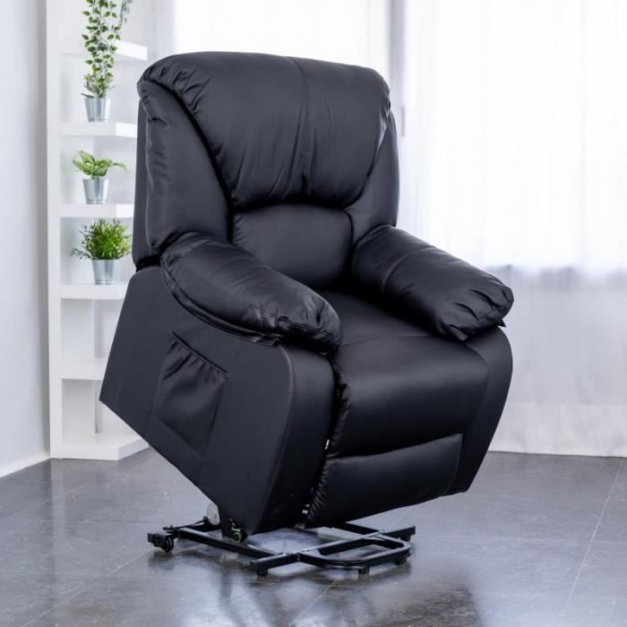fauteuil massage releveur chamonix - eco-de - 9 modes de massage - fonction de chauffage - a ++ - noir