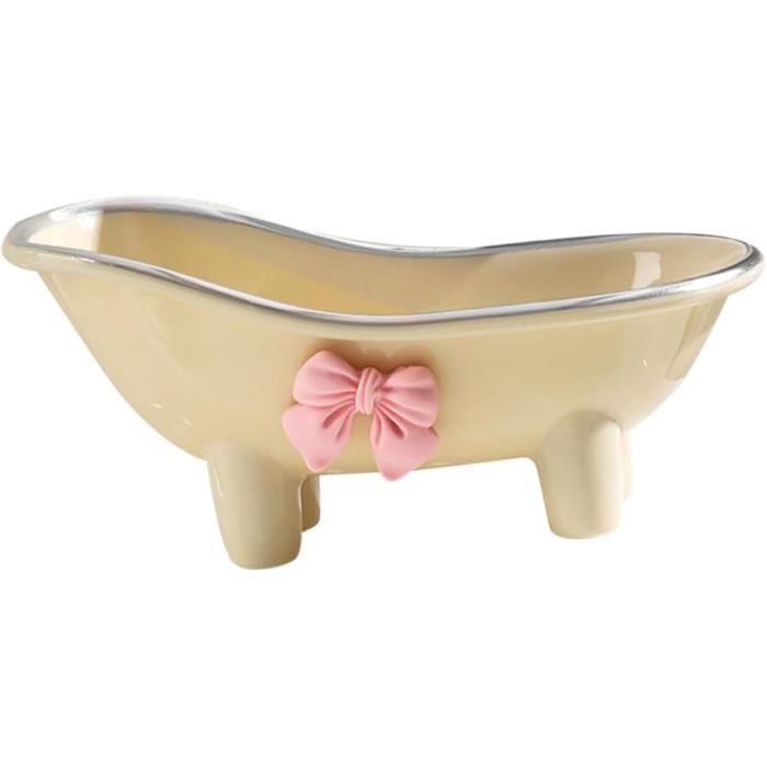 Porte-savon Ancien En Céramique Blanc, Forme De Baignoire - Occasion Bon état