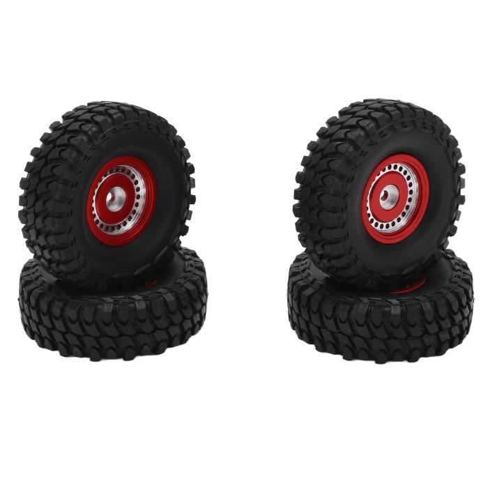 Jeu De 2 Jantes Et Pneus Métal Pour Voiture RC Axial SCX24 - Pneus 55mm Haute Adhérence - 8