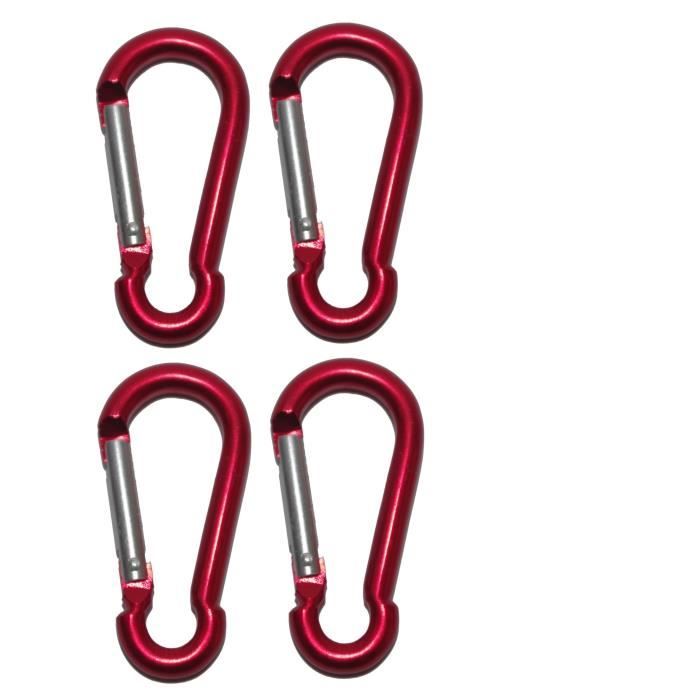 Mousqueton Alu DELTA OUTILLAGE Rouge 4,7 Cm - À Verrouillage (neuf)