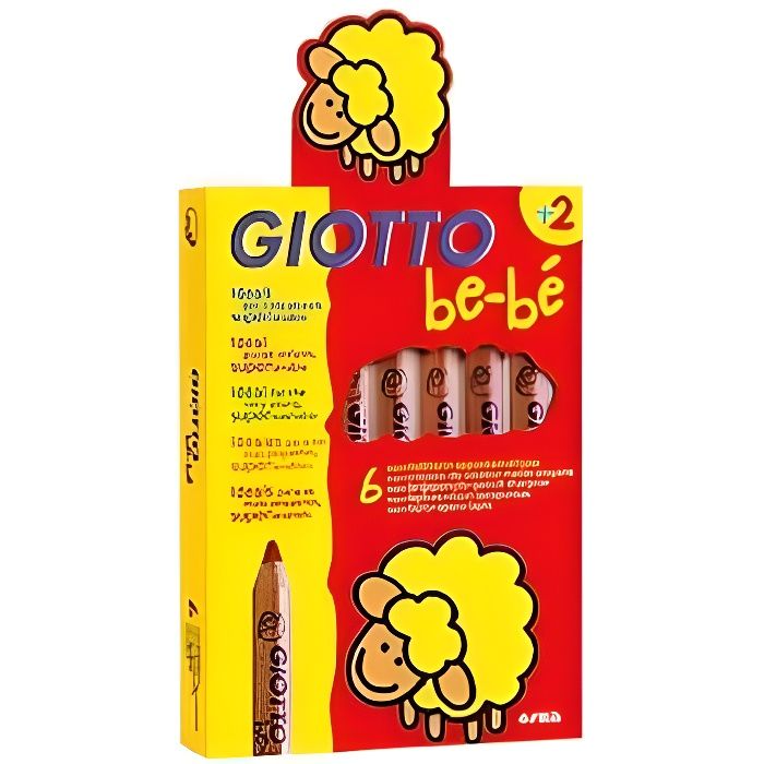 Etui de 6 CRAYONS de COULEURS GIOTTO BEBE + 1 tail...