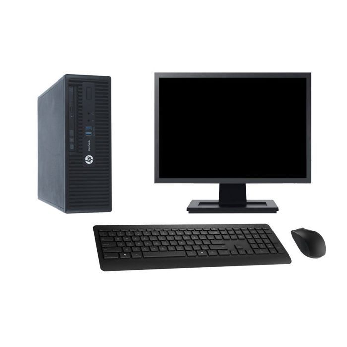 PC HP ProDesk 400 G3 SFF Ecran 22 i3-6100 RAM 16Go SSD 960Go Windows 10 Wifi - Hewlett packard