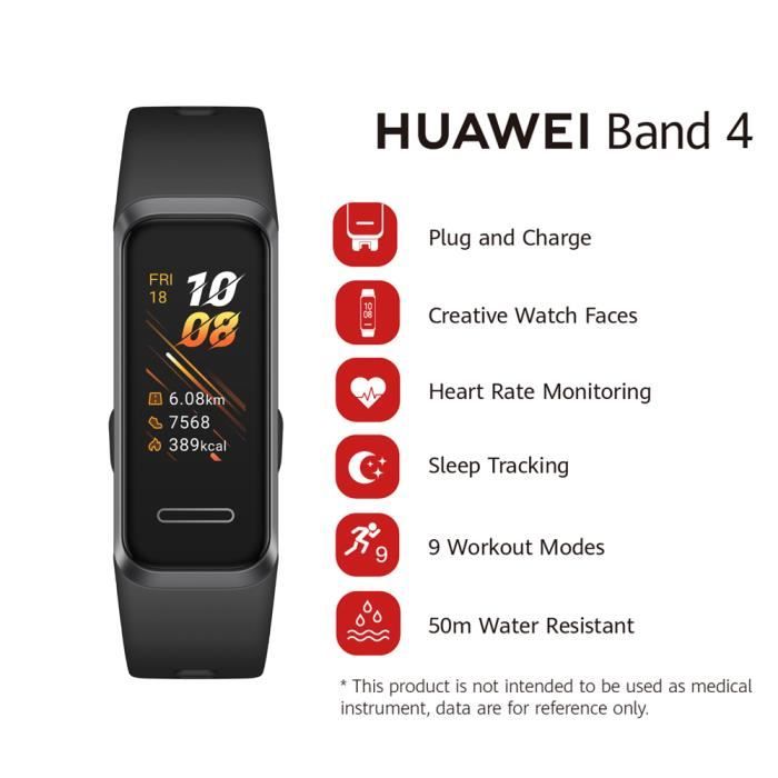 Huawei Band 4 - Tracker Fitness Noir - Sans Emballage D'origine