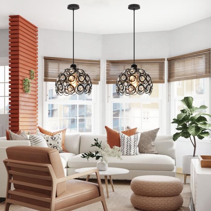 IDEGU Lustre Industriel E27 Lampe Suspension Vintage Abat-jour En Métal