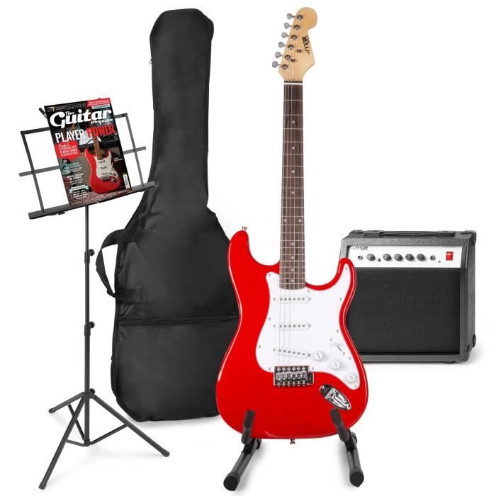 Démarrez votre aventure musicale avec le set de guitare électrique MAX GigKit - Rouge