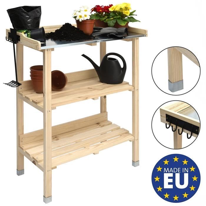 Moorland Table De Jardinage Rempotage En Bois Avec Plateau En Zinc Floralux 76x38x91cm Crochets Pratique Pour Les Outils Achat Vente Table De Rempotage Moorland Table De Jardinage Cdiscount