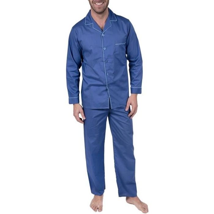 Pyjama homme avec veste boutonnée clearance
