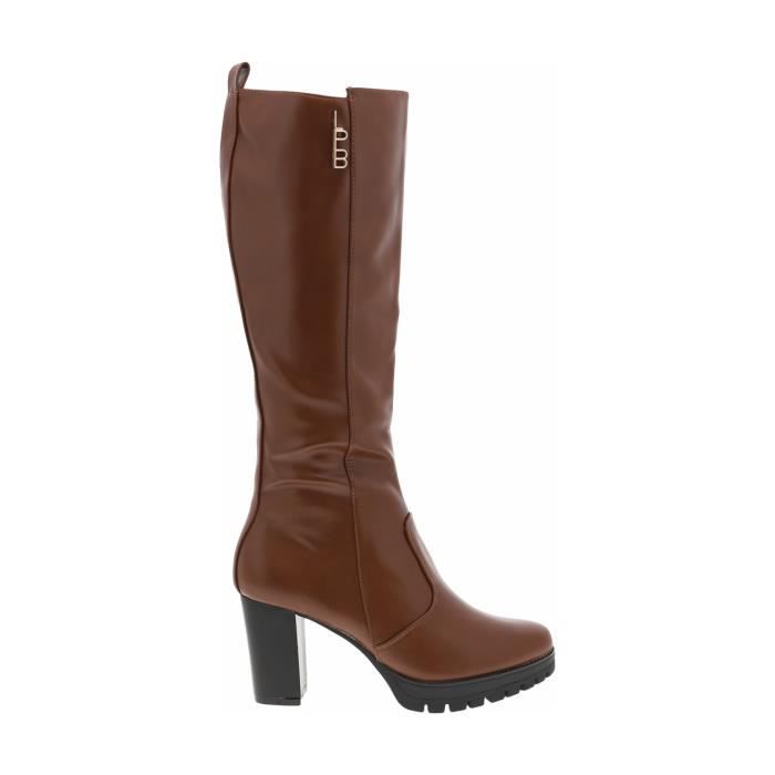 bottes femme - les petites bombes - talon décroché haut - blanc/caramel - fermeture zip