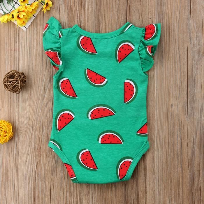 Nouveau Ne Bebe Filles Pasteque Romper Body Combinaison One Piece Baby Girl Vetements Vert Cdiscount Pret A Porter
