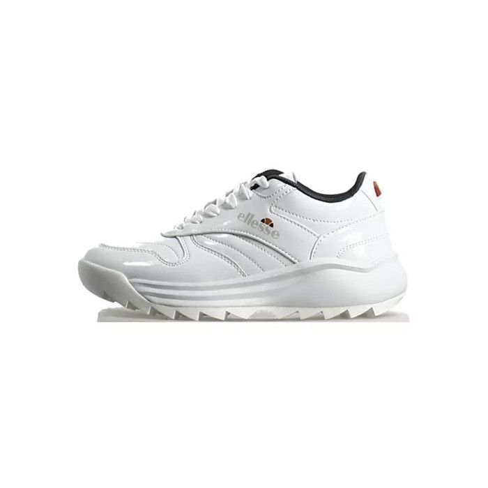 Baskets Ellesse Femme Retro Blanc Cuir Semelle epaisse en caoutchouc Blanc Cdiscount Chaussures