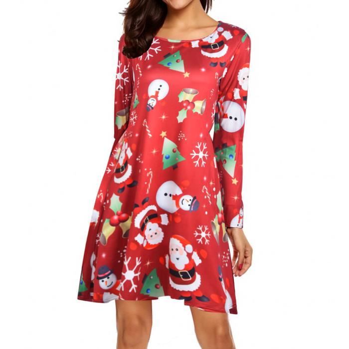 Les Femmes De Noel Robe De Noel Manches Longues De Santa Outfit