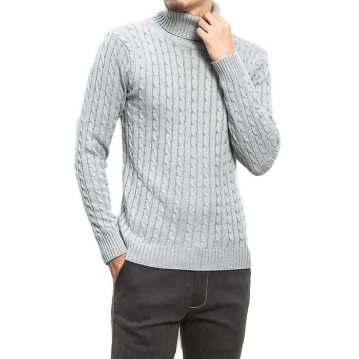 Pull Col Roulé Pour Homme - Coupe Ajustée, Thermique, Doux Et Confortable - Parfait Pour L’hiver