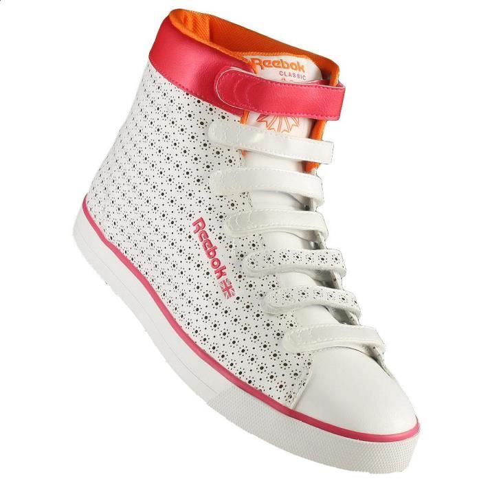 Reebok Baskets Femme - REEBOK - Straptastik Mid - Blanc - Lacets - Plat