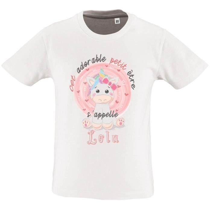 T-shirt à manches courtes Fille - blanc - Kiabi - 2,00
