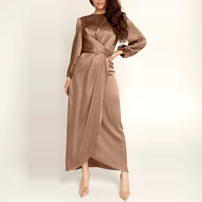 Robe en satin manche longue sales