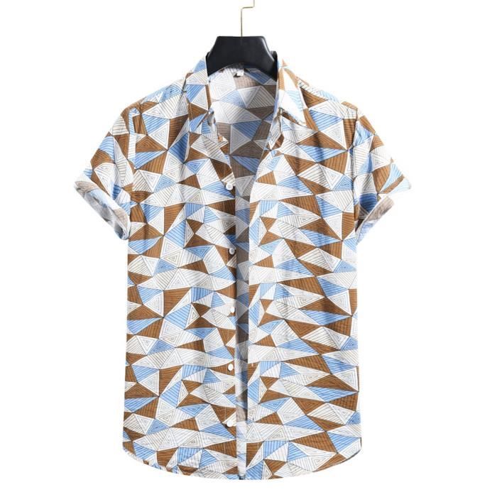 Chemise De Pêche Magellan Manches Courtes – Homme L – Bleu Texas Imprimé BBQ