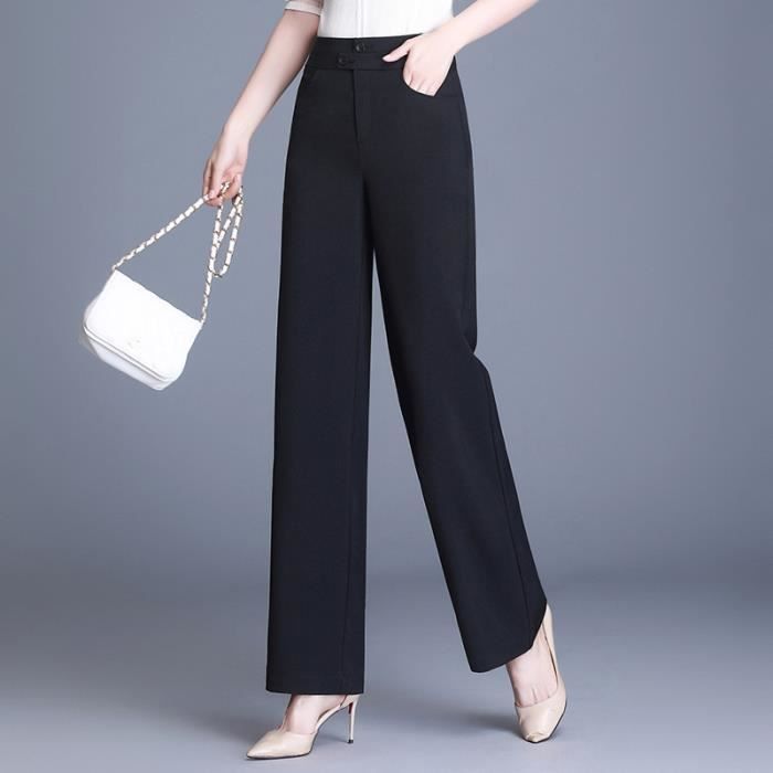 Pantalon femme noir coupe droite online