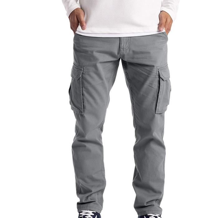 Pantalon cargo homme KJEHOME Gris Combat 6 poches Gris Cdiscount Pret a Porter