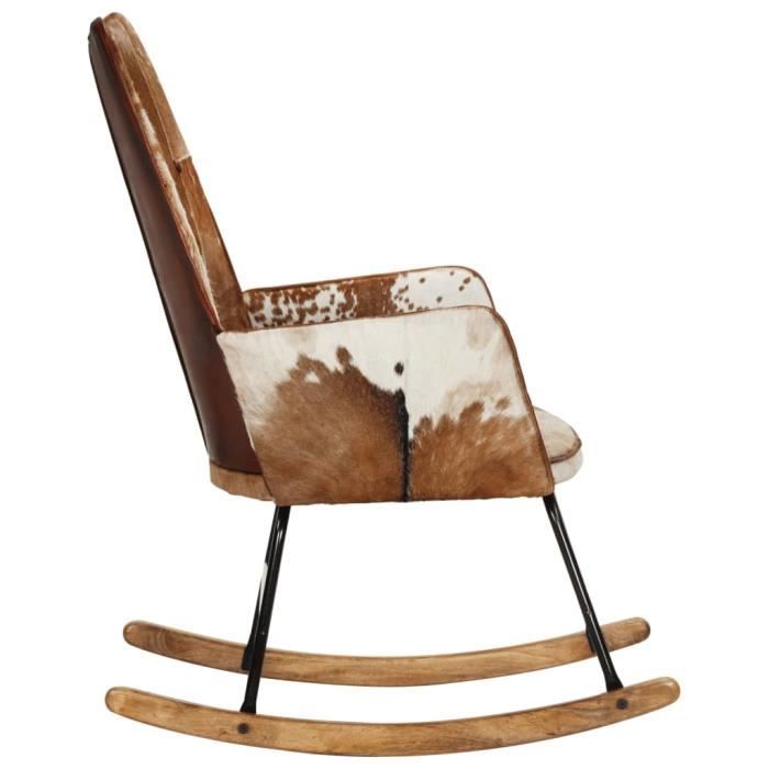 Fauteuil à Bascule CCLIFE Avec Coussin - Support Fer, Charge 150kg | Marron Clair