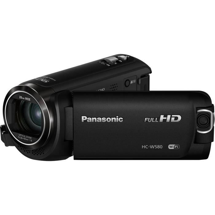 PANASONIC  HC-W580 Cam&eacute;scope num&eacute;rique Full HD avec double cam&eacute;ra int&eacute;gr&eacute;e - WiFi - Noir 
