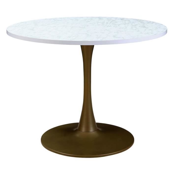 Table A Manger Effet Marbre Iconi 100cm Blanc Paris Prix