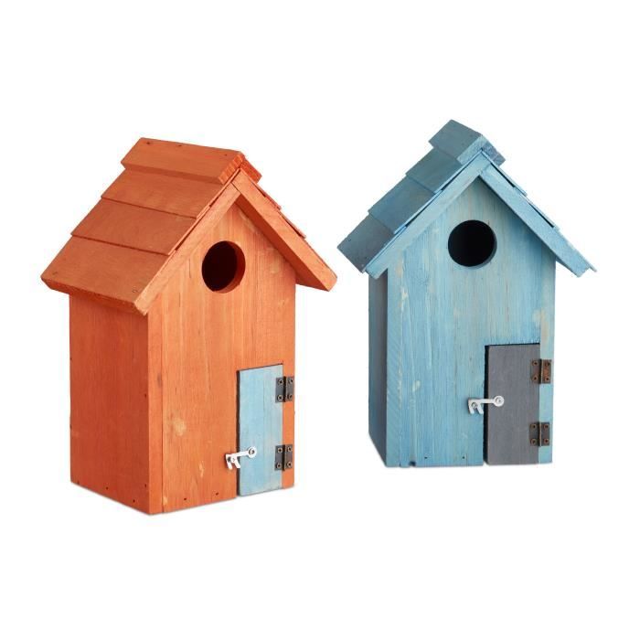 maison d'oiseaux relaxdays - bois - maison d'oiseaux - nichoir - maison en  bois 
