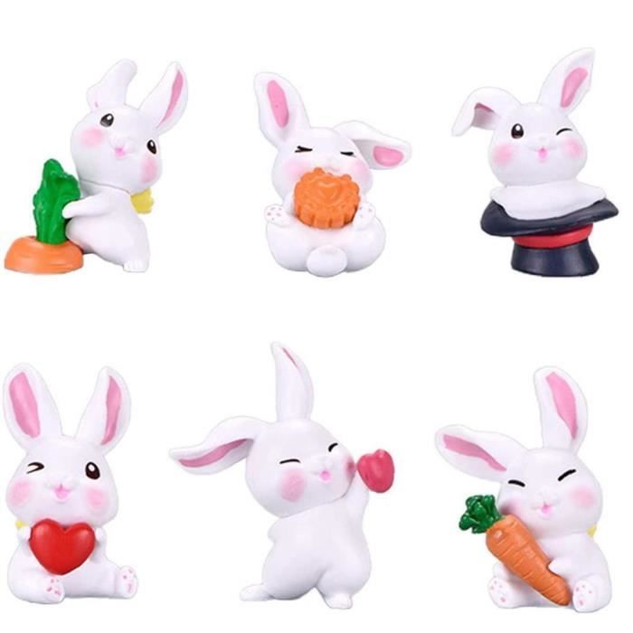 Hemore Mini Statue de lapin Figurines miniatures de lapin Statue animal Set de fée Jardin Plant Hemore Mini Statue de lapin Figurines miniatures de lapin Statue animal Set de fée Jardin Plant