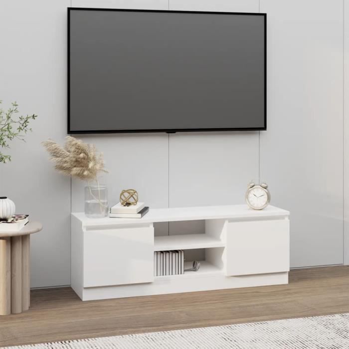 Meuble TV - SALUTUYA - TJ36862 - Bois dingénierie - 102x30x36 cm - Classique