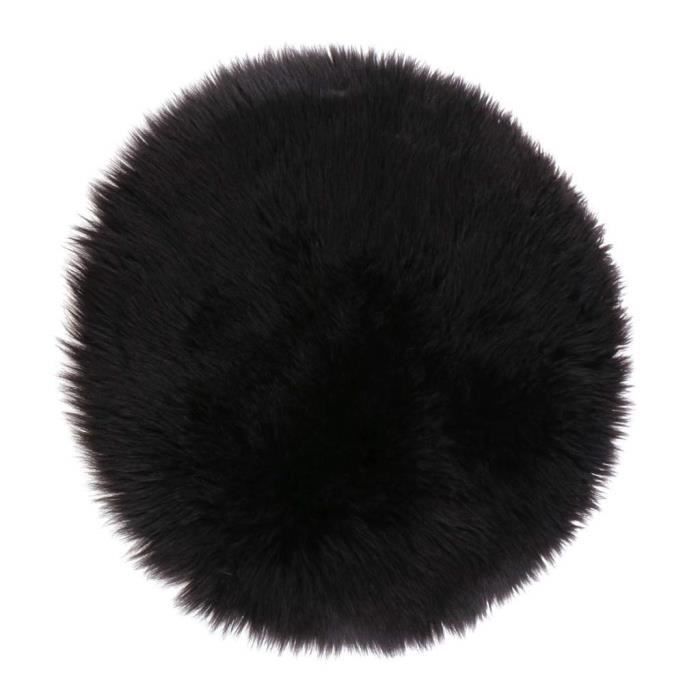 Peau De Mouton Douce Moelleux Peau Fausse Fourrure Tapis Faux Tapis Petits Tapis Noir 30x30x6cm Achat Vente Tapis Cdiscount