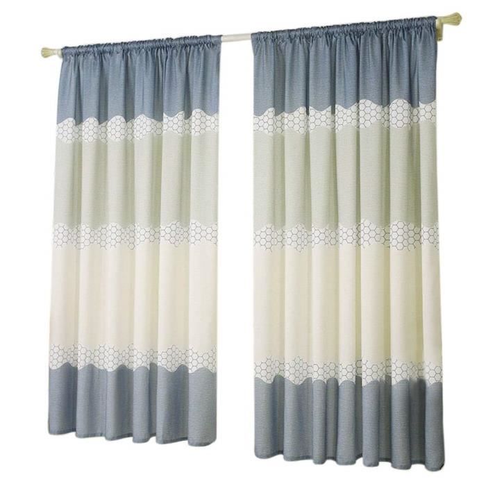 Lot De 2 Rideaux Occultants Geometriques Plisses Thermiques