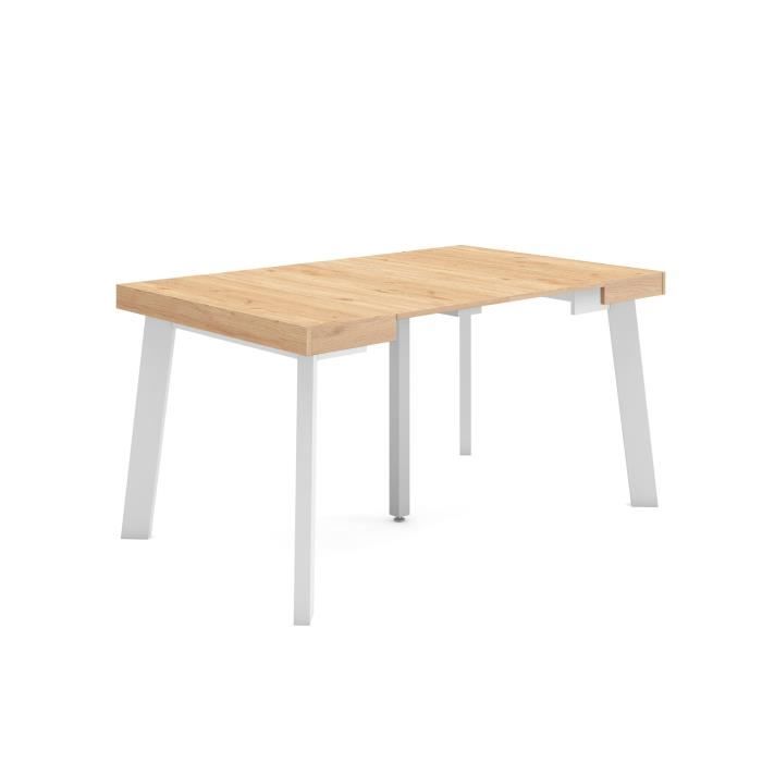 Table console extensible 140x90x73cm Pour 6 personnes Pieds en bois Chêne RF3120