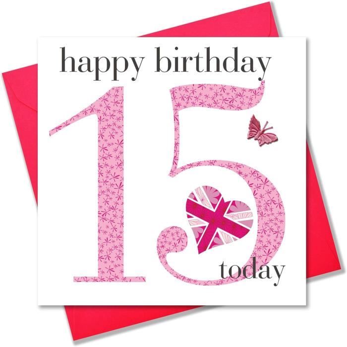 Hallark Carte D'anniversaire 15 Ans Otif Feuille D'aluiniu