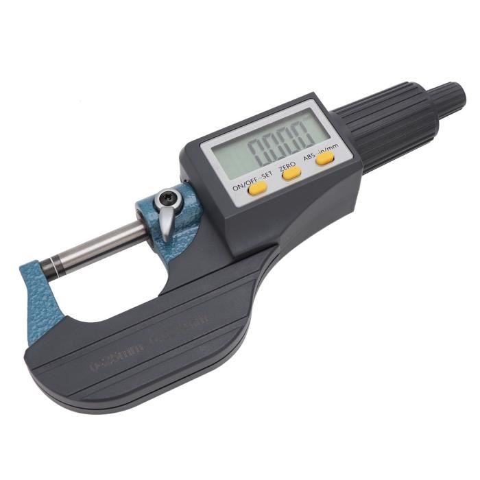 Micromètre Numérique Haute Précision 0-25 Mm – Résolution 0,001 Mm, Écran LCD, Mode Absolu/Incrémental