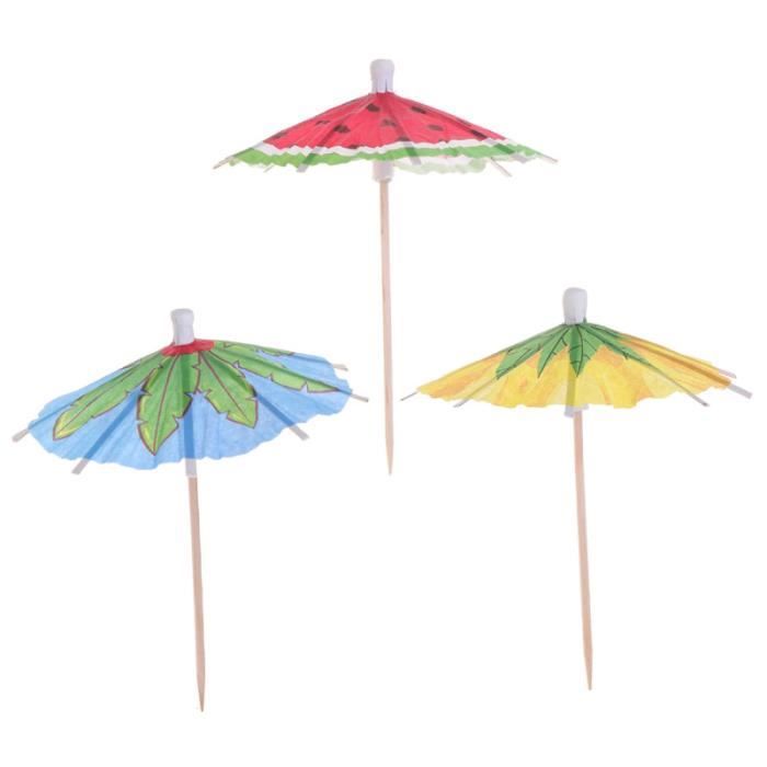 CYIOU Cocktail Parapluies 50 Pièces Mini Parasols Boisson Picks Parapluies en Papier Ombrelles à Cocktails Mixtes en Papier pour La Décoration de Bar Les Accessoires Fêtes Tropicales 10cm 