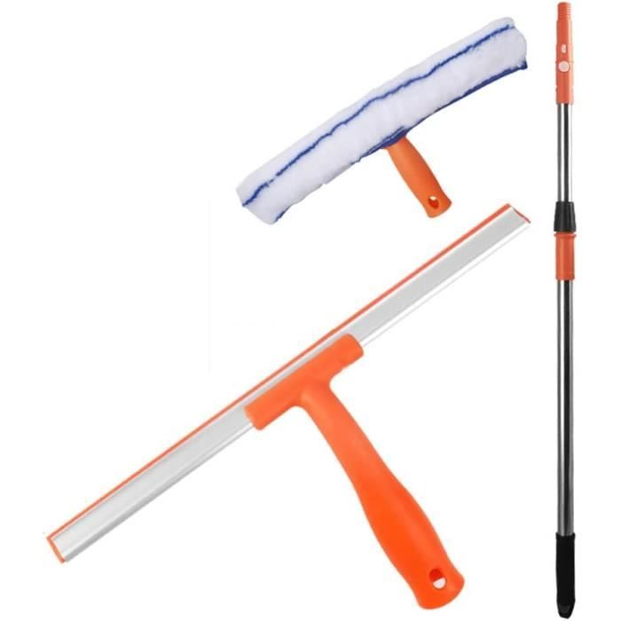 Kit Nettoyage Vitres Et Sols Kit De Nettoyage Vitres Carehabi – Raclette Télescopique 154 Cm Avec Têtes En Microfibre Et Grattoir Silicone – Idéal Pour Fenêtres, Vitres De Voiture Et Sols
