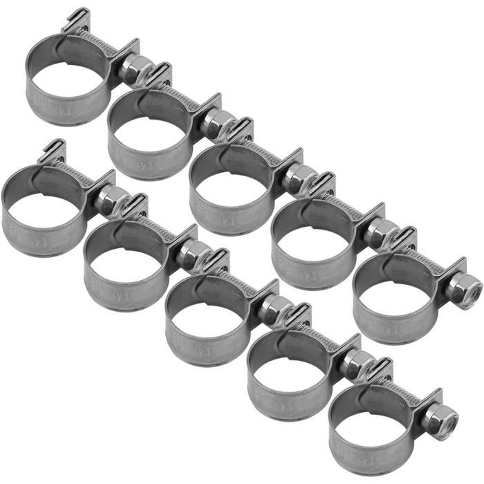 Collier de Serrage,Fydun 10 Pièces Réglables en Inox Serre-Joints à Tuyau Pour Fixer Souples Durites pour Fixation(18-20mm