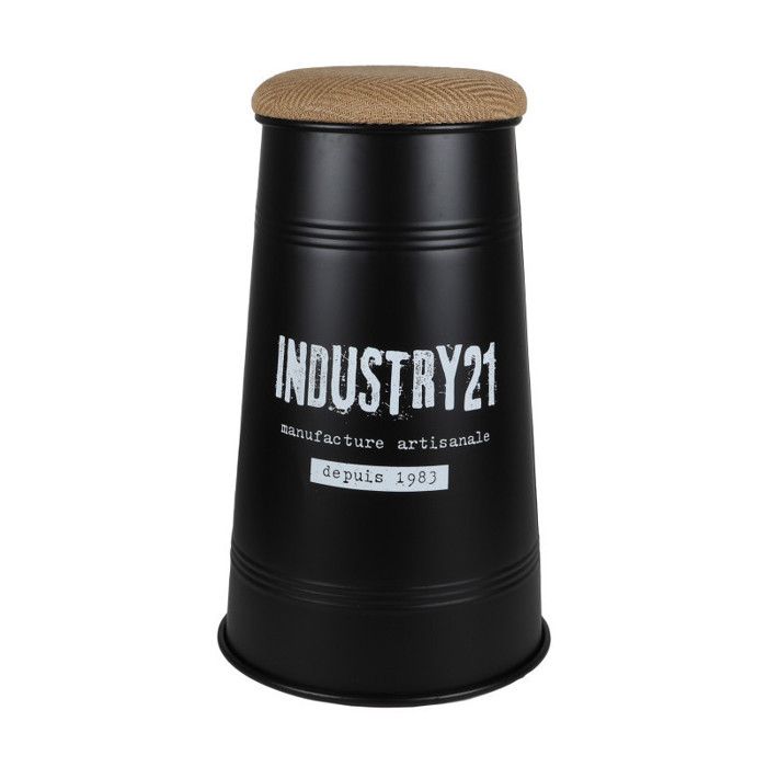 Tabouret de bar conique Loft & Métal - Noir - D 40 x H 665 cm
