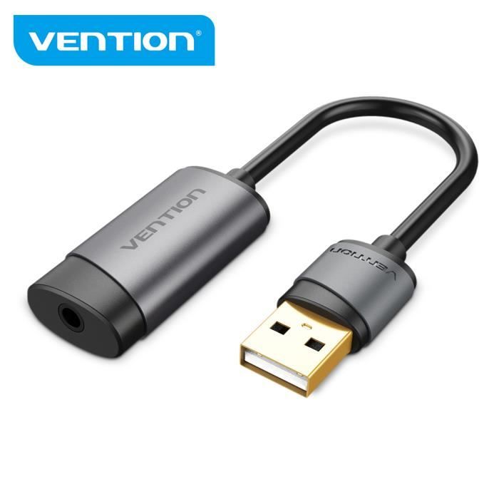 Adaptateur audio USB VENTION Carte son externe 35 mm Plaqué or Compatible PS4 Micro intégré - vue 2