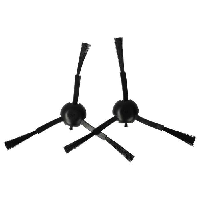 vhbw 2x Brosse latérale compatible avec Dreame L10s Pro Ultra L20 Ultra S10 S10 Plus robot aspirateur - Lot de brosses noir