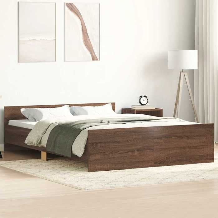 vidaXL Cadre de lit sans matelas chêne marron 140x190 cm 3203788