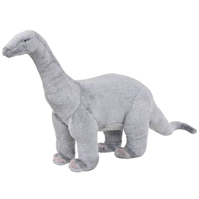vidaXL Jouet en peluche Dinosaure Brachiosaurus Gris XXL 91345