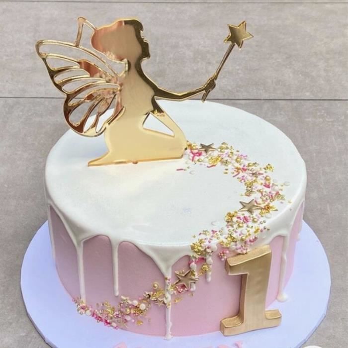 Figurine Decor De Gateau Gold Elf 1 Decoration De Gateau En Acrylique Petite Fee Joyeux Anniversaire Or Chateau Ange Elfe Pou Cdiscount Maison