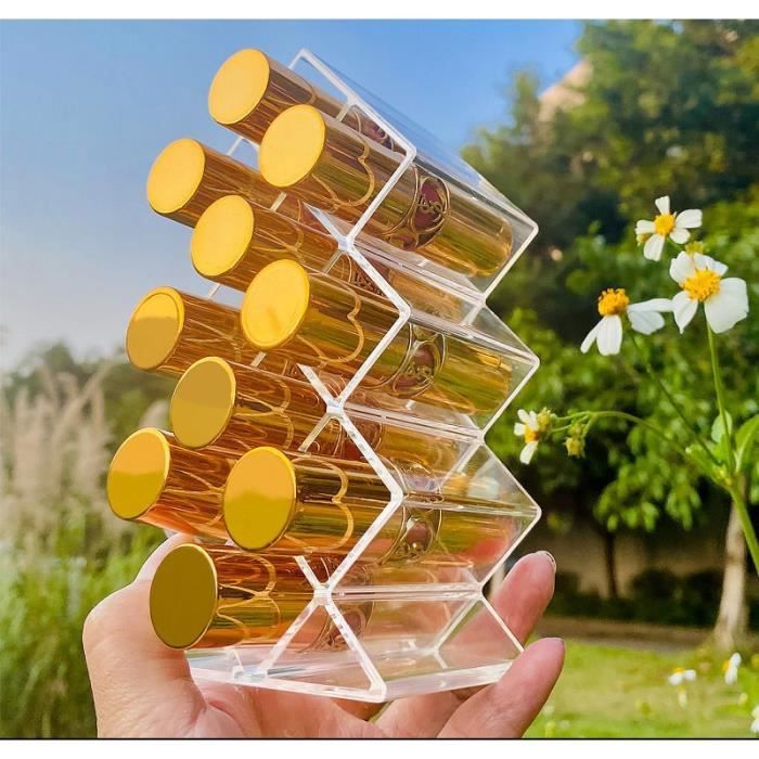 Présentoir/organisateur à Lèvres 24 Emplacements - Transparent Acrylique, Rangement Maquillage