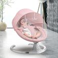 Balancelle bébé - Transat électrique - 5 Vitesses - Bluetooth Musique - Chaise Balançoire bébé - EU Prise Rose-1