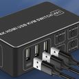 4x1with 4 câbles USB Commutateur KVM 4K compatible HDMI, 4 ports USB, 4x1, 4K x 2K-60HZ, HDCP 2.2, pour PC po-1