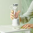 JOULLI Mini extracteur de jus juicer Pour shakes et smoothies Fruits Légumes , mixeur portable rechargeable par USB Blanc-1