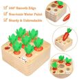 Jouets en Bois Jouets D'assemblage de Carottes Jouets Montessori Forme Taille Tri Puzzle Cadeaux pour Les Tout-Petits Enfants-1