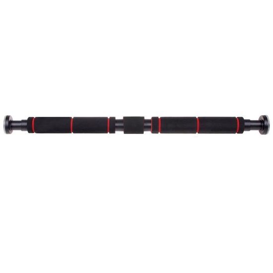 Barre De Traction SPRINGOS - Réglable 60-100 Cm - Support 300 Kg - Pour Porte - Fitness Maison Noir Et Rouge